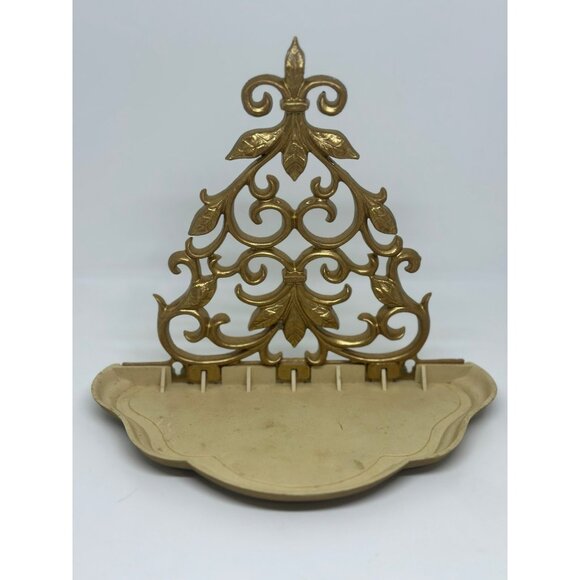 VTG HOMCO Syroco Plastic Wall Shelf 7.25"x8.25 Fleur-de-Lis Accent Decorative - Picture 1 of 5